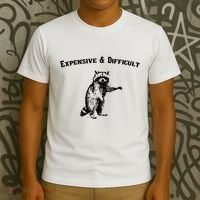Expensive And Difficult Retro Funny Raccoon T-Shirt thumb 3