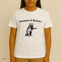 Expensive And Difficult Retro Funny Raccoon T-Shirt thumb 4