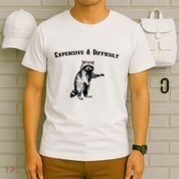 Expensive And Difficult Retro Funny Raccoon T-Shirt thumb 6