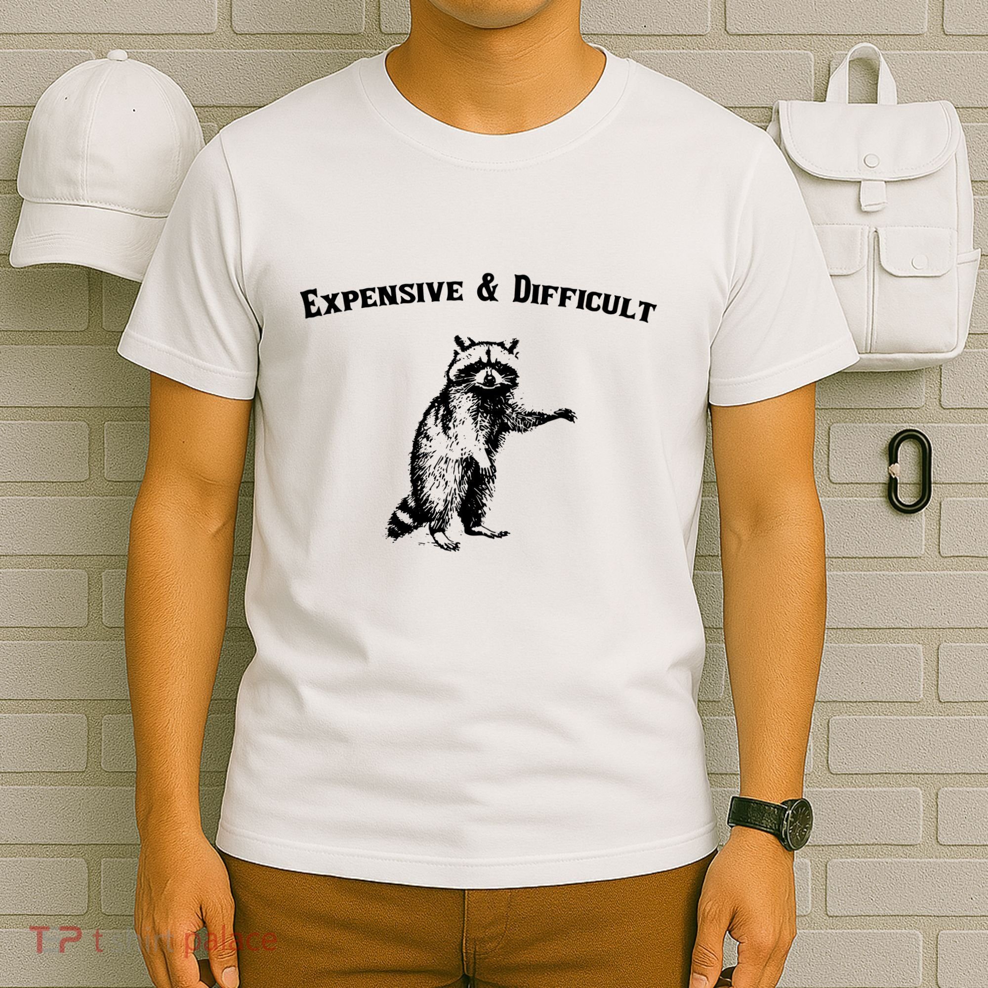 Expensive And Difficult Retro Funny Raccoon T-Shirt