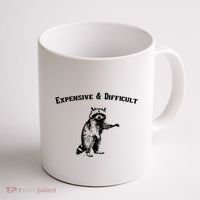 Expensive And Difficult Retro Funny Raccoon Coffee Mug thumb 1