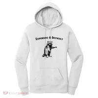 Expensive And Difficult Retro Funny Raccoon Women's Hoodie thumb 0