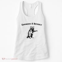 Expensive And Difficult Retro Funny Raccoon Women's Tank Top thumb 0
