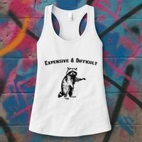 Expensive And Difficult Retro Funny Raccoon Women's Tank Top thumb 3