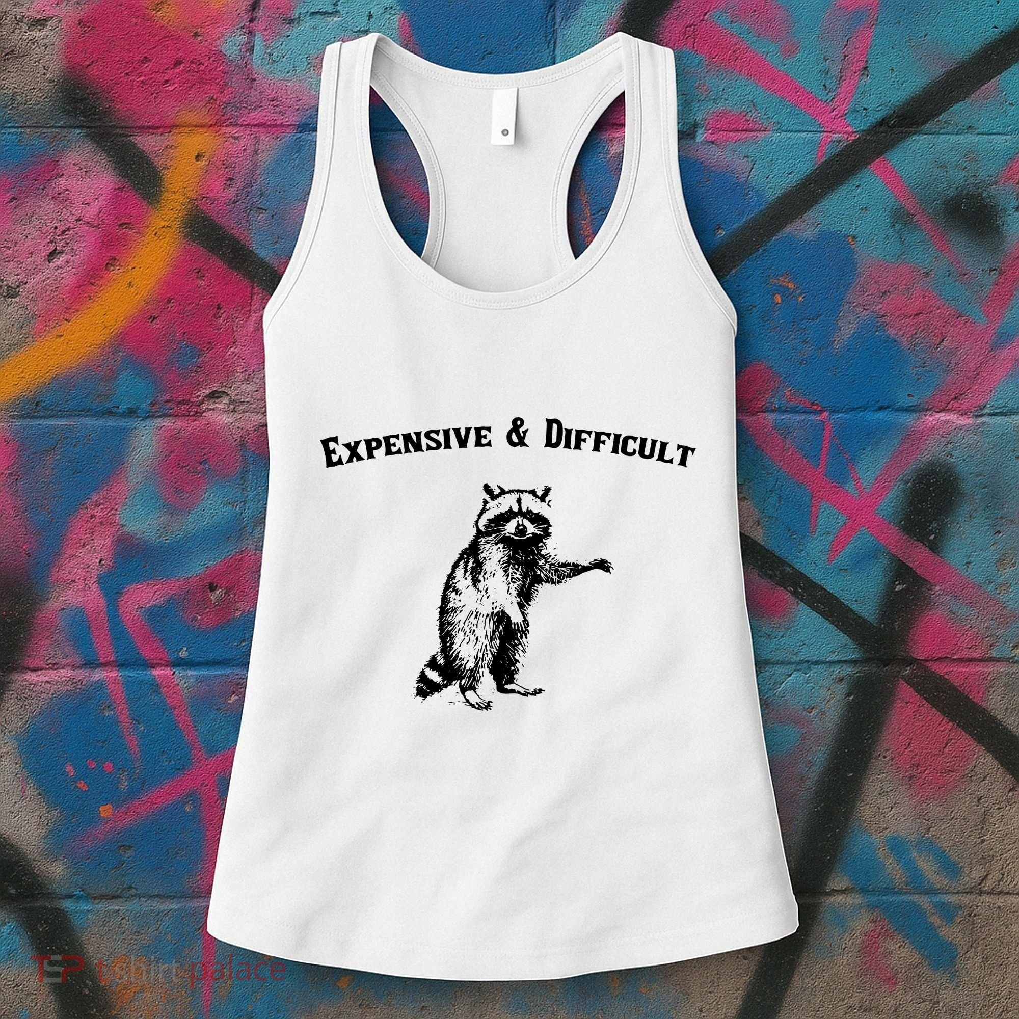 Expensive And Difficult Retro Funny Raccoon Women's Tank Top