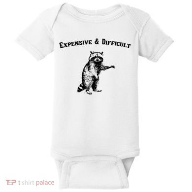 Expensive And Difficult Retro Funny Raccoon Baby Bodysuit