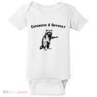 Expensive And Difficult Retro Funny Raccoon Baby Bodysuit thumb 0