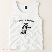 Expensive And Difficult Retro Funny Raccoon Tank Top thumb 2