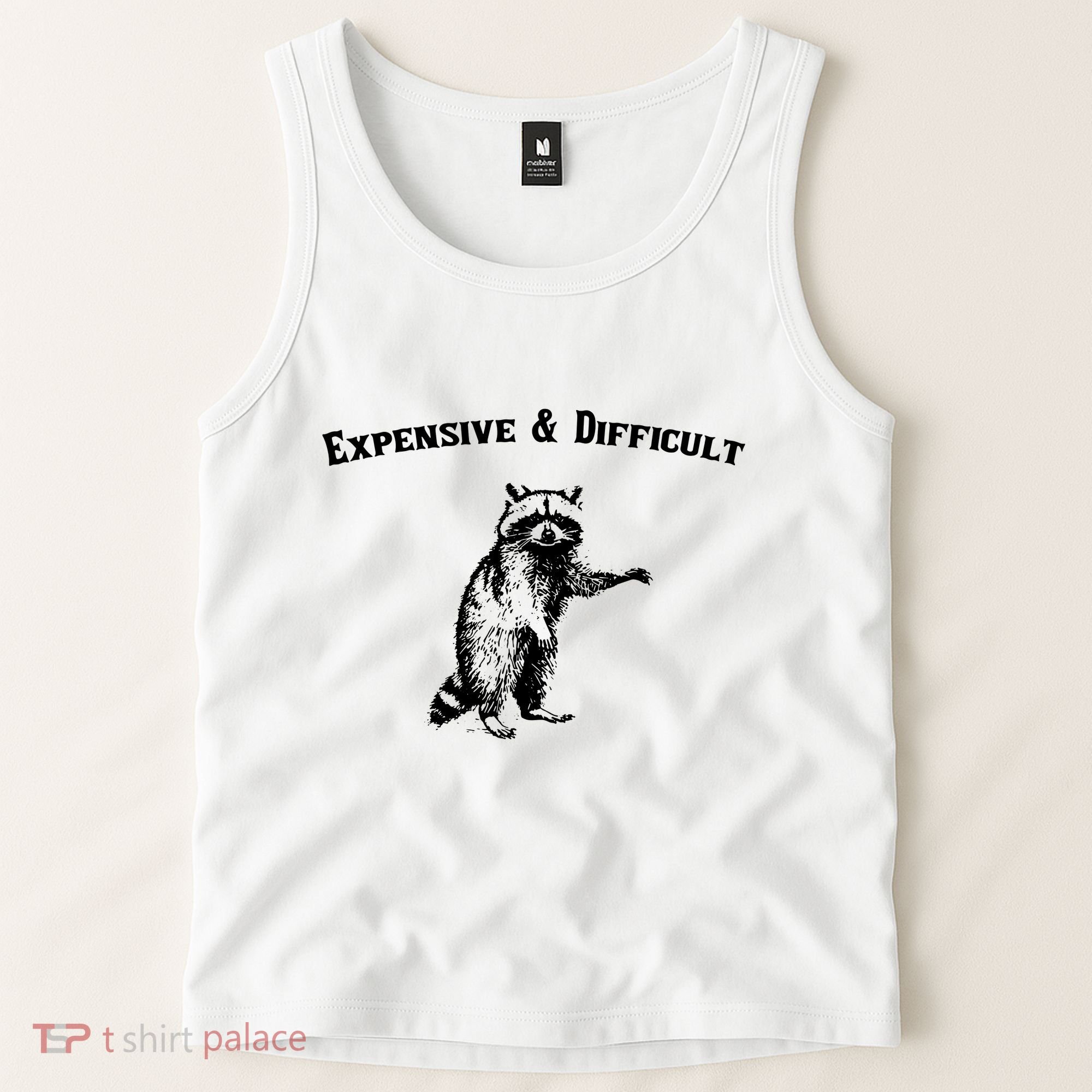 Expensive And Difficult Retro Funny Raccoon Tank Top