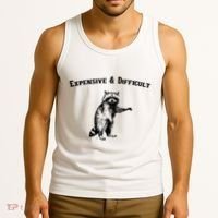 Expensive And Difficult Retro Funny Raccoon Tank Top thumb 3