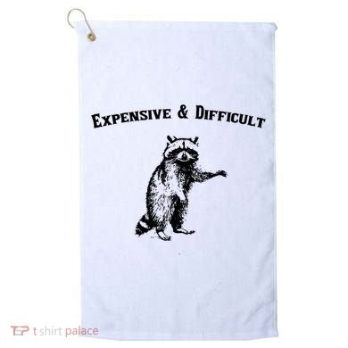 Expensive And Difficult Retro Funny Raccoon Golf Towel
