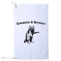 Expensive And Difficult Retro Funny Raccoon Golf Towel thumb 0