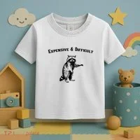 Expensive And Difficult Retro Funny Raccoon Toddler T-Shirt thumb 3