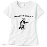 Expensive And Difficult Retro Funny Raccoon Women's T-Shirt thumb 0