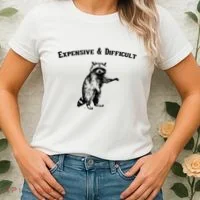 Expensive And Difficult Retro Funny Raccoon Women's T-Shirt thumb 2