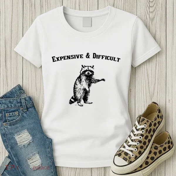 Expensive And Difficult Retro Funny Raccoon Women's T-Shirt