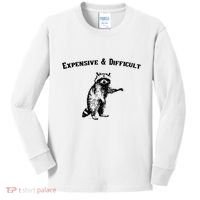 Expensive And Difficult Retro Funny Raccoon Kids Long Sleeve Shirt thumb 0