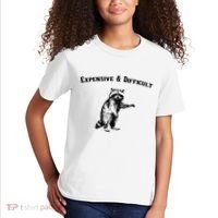 Expensive And Difficult Retro Funny Raccoon Kids T-Shirt thumb 2