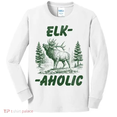 Elk Aholic Kids Long Sleeve Shirt