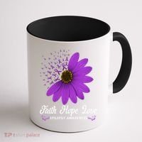 Epilepsy Awareness Faith Hope Love Purple Ribbon Pretty Tee Great Gift Coffee Mug thumb 1