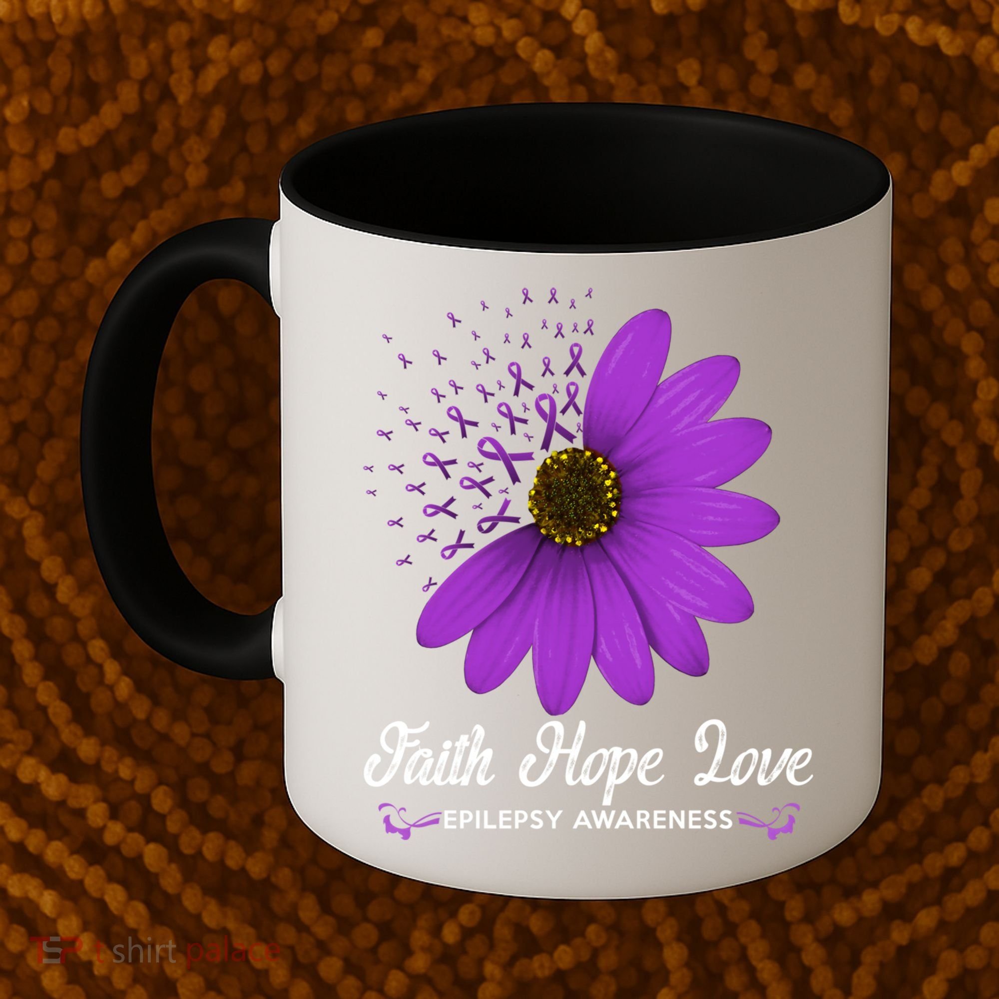 Epilepsy Awareness Faith Hope Love Purple Ribbon Pretty Tee Great Gift Coffee Mug