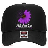Epilepsy Awareness Faith Hope Love Purple Ribbon Pretty Tee Great Gift Hat thumb 0