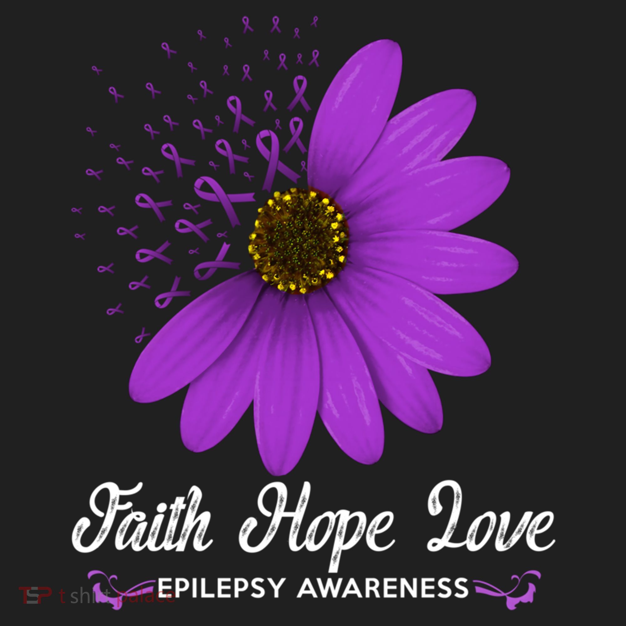 Epilepsy Awareness Faith Hope Love Purple Ribbon Pretty Tee Great Gift Hat