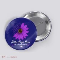 Epilepsy Awareness Faith Hope Love Purple Ribbon Pretty Tee Great Gift Button thumb 0