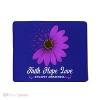Epilepsy Awareness Faith Hope Love Purple Ribbon Pretty Tee Great Gift Mousepad thumb 0