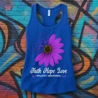 Epilepsy Awareness Faith Hope Love Purple Ribbon Pretty Tee Great Gift Women's Tank Top thumb 3