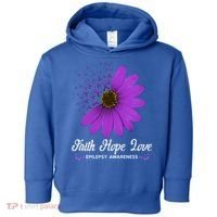 Epilepsy Awareness Faith Hope Love Purple Ribbon Pretty Tee Great Gift Toddler Hoodie thumb 0