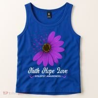 Epilepsy Awareness Faith Hope Love Purple Ribbon Pretty Tee Great Gift Tank Top thumb 2
