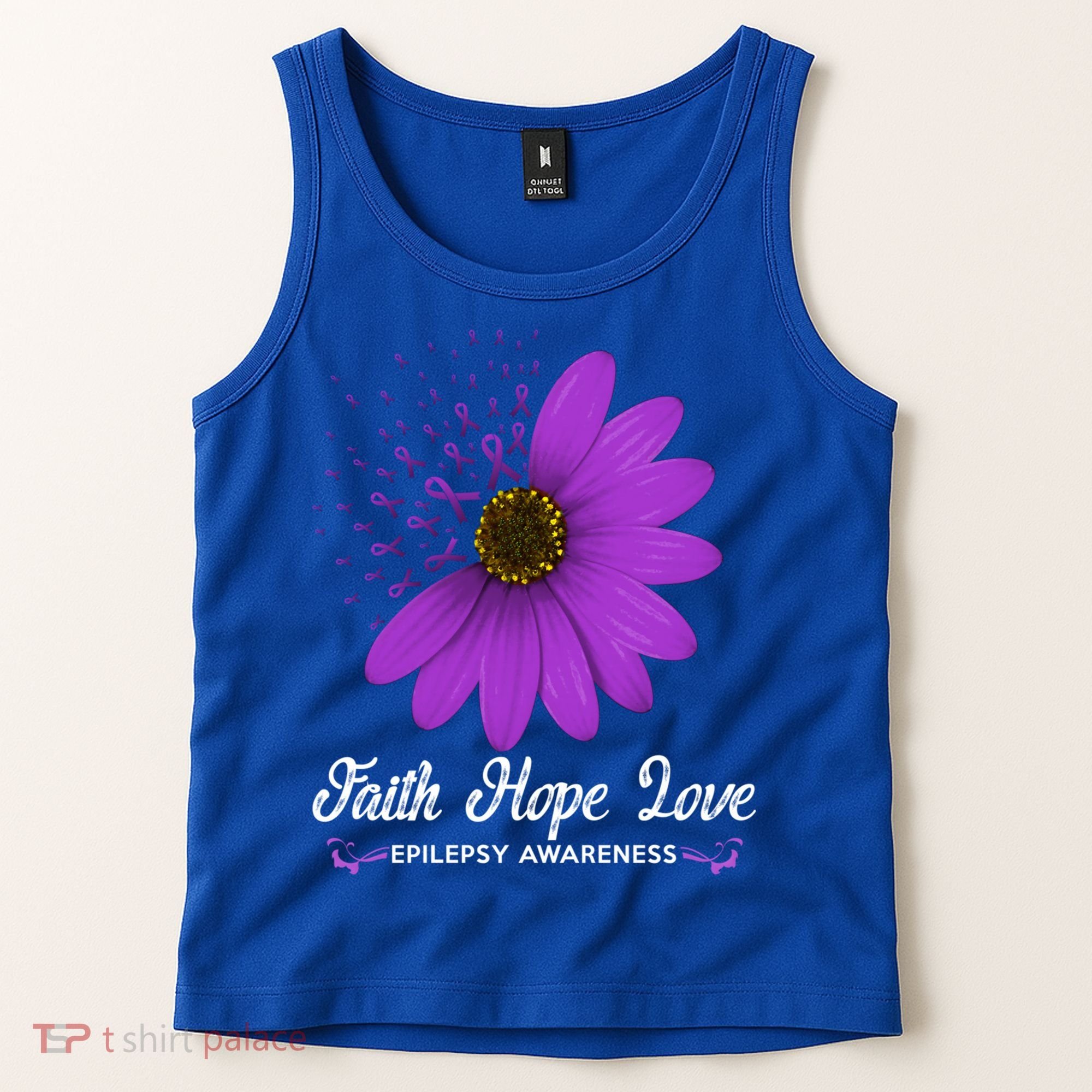 Epilepsy Awareness Faith Hope Love Purple Ribbon Pretty Tee Great Gift Tank Top