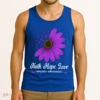 Epilepsy Awareness Faith Hope Love Purple Ribbon Pretty Tee Great Gift Tank Top thumb 3