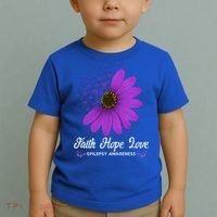Epilepsy Awareness Faith Hope Love Purple Ribbon Pretty Tee Great Gift Toddler T-Shirt thumb 2