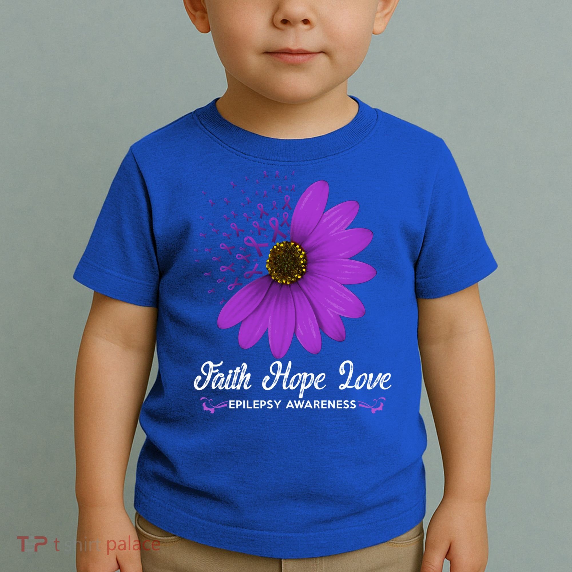 Epilepsy Awareness Faith Hope Love Purple Ribbon Pretty Tee Great Gift Toddler T-Shirt