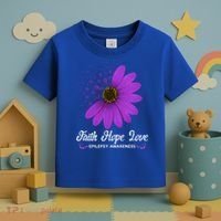 Epilepsy Awareness Faith Hope Love Purple Ribbon Pretty Tee Great Gift Toddler T-Shirt thumb 3