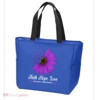Epilepsy Awareness Faith Hope Love Purple Ribbon Pretty Tee Great Gift Tote Bag thumb 3