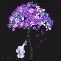 Elephant Alzheimers Flower Family Support Coaster thumb 2