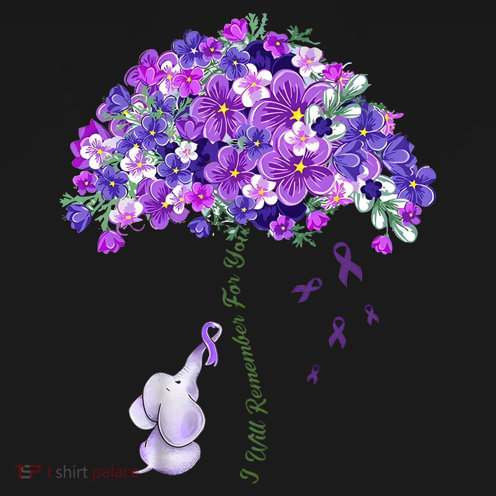 Elephant Alzheimers Flower Family Support Coaster