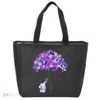 Elephant Alzheimers Flower Family Support Tote Bag thumb 0
