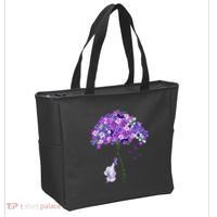 Elephant Alzheimers Flower Family Support Tote Bag thumb 2