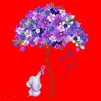 Elephant Alzheimers Flower Family Support Santa Hat thumb 1