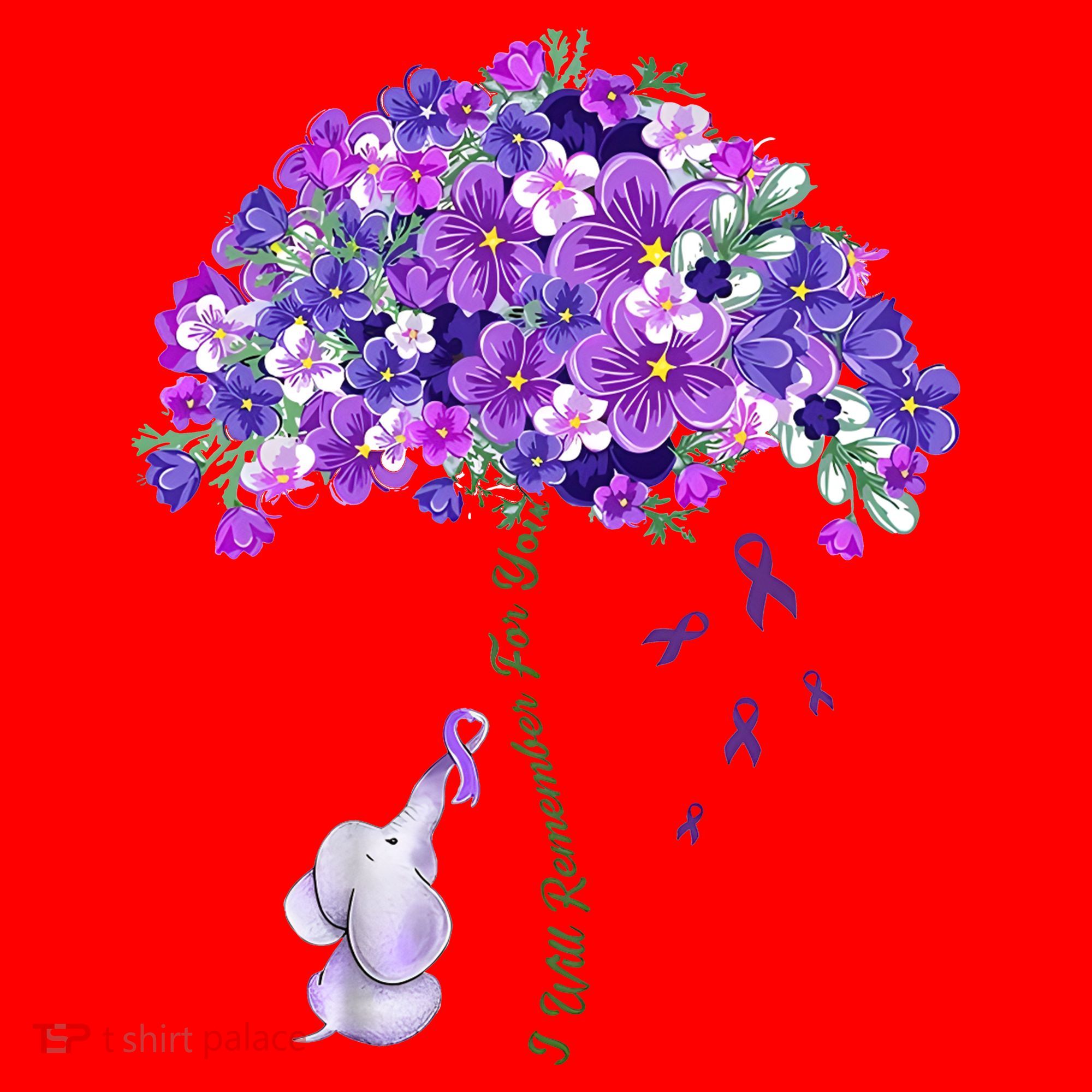 Elephant Alzheimers Flower Family Support Santa Hat