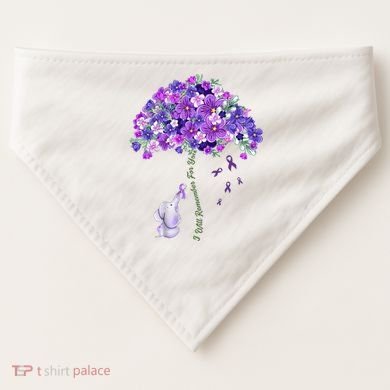 Elephant Alzheimers Flower Family Support USA-Made Doggie Bandana