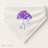 Elephant Alzheimers Flower Family Support USA-Made Doggie Bandana thumb 0