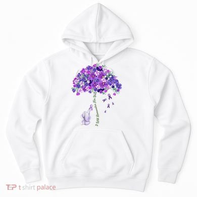 Elephant Alzheimers Flower Family Support Hoodie