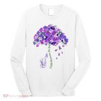 Elephant Alzheimers Flower Family Support Long Sleeve Shirt thumb 0