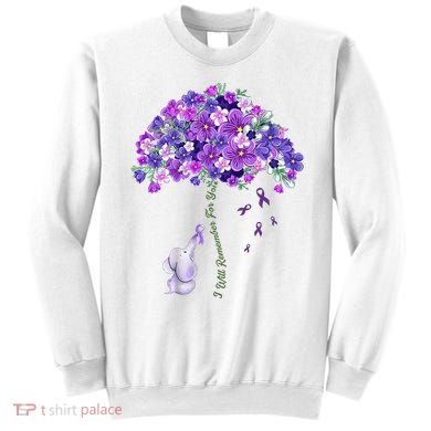 Elephant Alzheimers Flower Family Support Sweatshirt