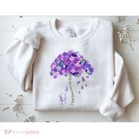 Elephant Alzheimers Flower Family Support Sweatshirt thumb 2